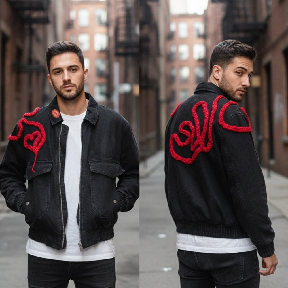 Stylish Black and Red Men's Jacket